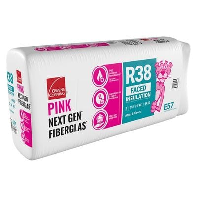 Owens Corning R-38 Kraft Faced Fiberglass Insulation Batts - All Sizes 12.5 in. x 24 in. x 48 in. (R38) (4 Bags) Owens Corning