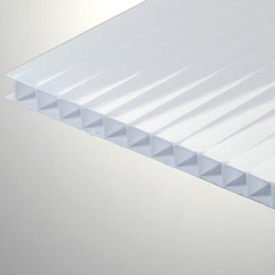 Plaque de toiture plat polycarbonate transparent l.0.9xL.2m, ep.10mm