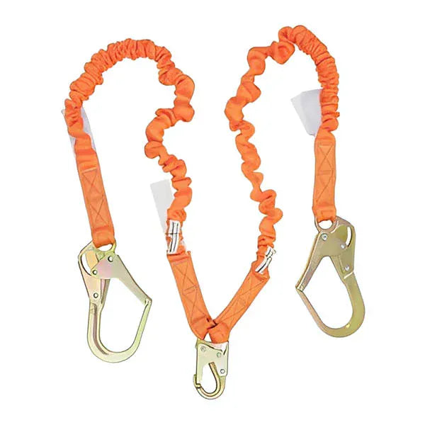 4.5 ft - 6 ft Double Leg Stretch Internal Lanyard Hooks - All Sizes Rebar & Snap Hook Safety Equipment