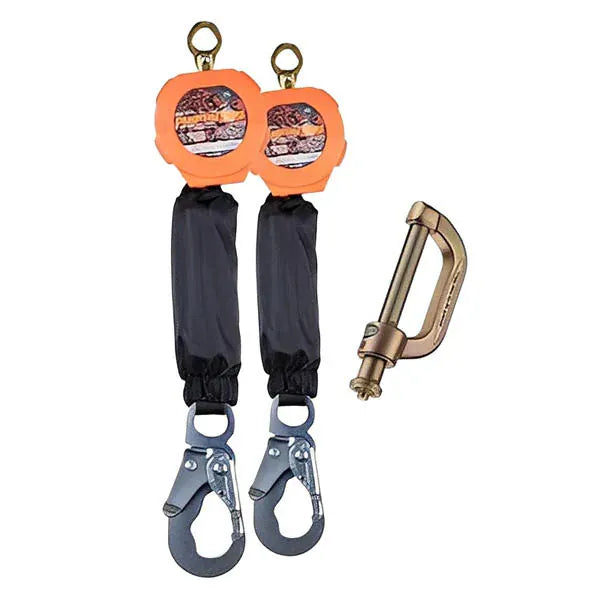 Dual Pygmy Hog Self Retracting Lifelines Steel Snap Hook with Connector Kit - All Lengths 6 ft Safety Equipment