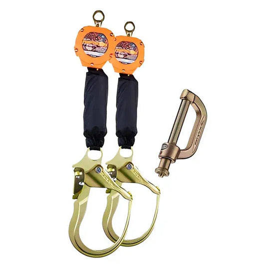 Dual Pygmy Hog Self Retracting Lifelines Rebar Hook with Connector Kit - All Lengths 6 ft Safety Equipment