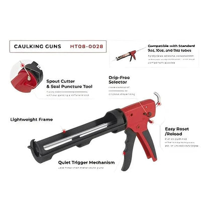 Intertool Caulking Gun - Drip to Drip-FreeSwitch, Puncture Needle & Cradle Handle