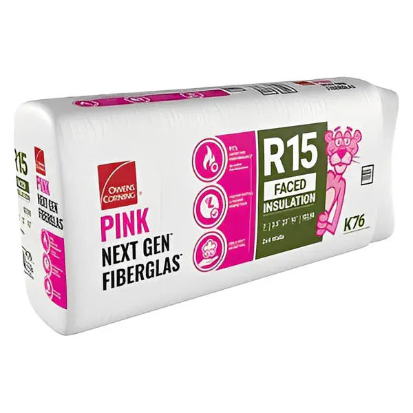 Owens Corning R-15 Kraft Faced Fiberglass Insulation Batt - All Sizes 3.5 in. x 23 in. x 93 in. (4 Bags) Fiberglass Insulation