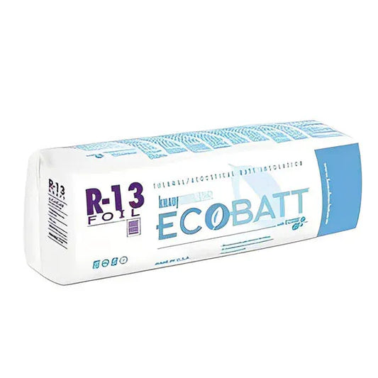 Knauf Ecobatt R-13 Foil Faced Fiberglass Insulation Batts - 3.5 in x 16 in x 96 in (5 Bags) Batts