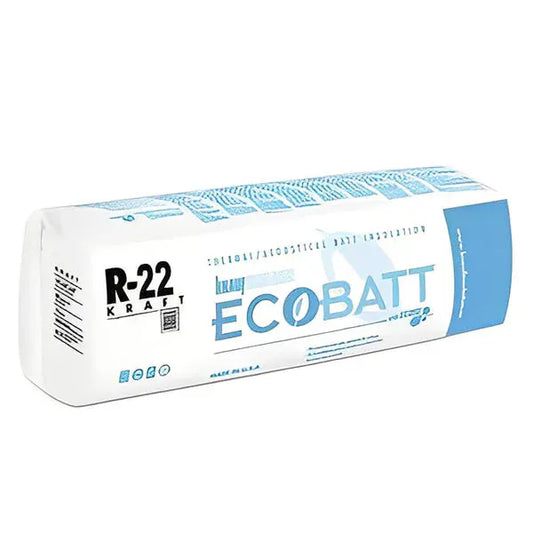 Knauf Ecobatt R-22 Kraft Faced Fiberglass Insulation Batts 6.5 in x 15 in x 48 in (5 Bags) Batts