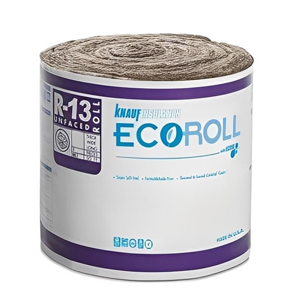 Knauf Ecoroll R-13 Unfaced Fiberglass Insulation Roll 3.5 in x 15 in x 62.7 ft (6 Rolls) Fiberglass Insulation