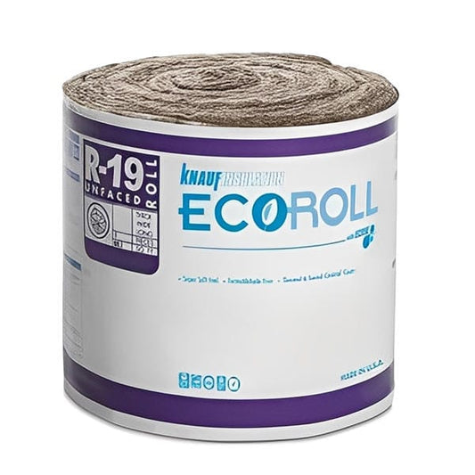 Knauf Ecoroll R-19 Unfaced Fiberglass Insulation Roll 6.25 in x 15 in x 39.2 ft (6 Rolls) Fiberglass Insulation