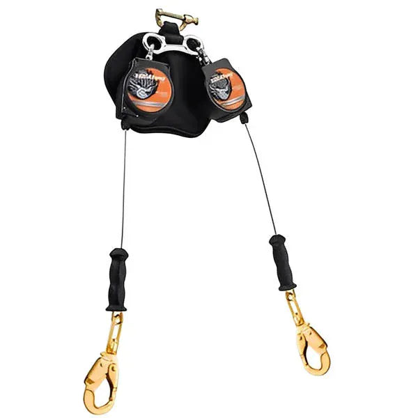 Leading Edge Dual 6 ft Self Retracting Lifeline With Snap/Rebar Hooks Snap Hook Safety Equipment