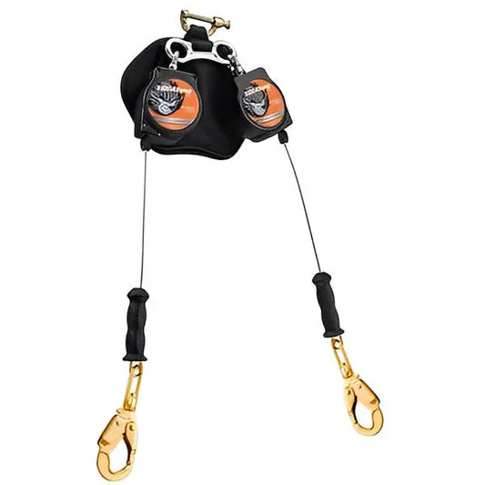 Leading Edge Dual 6 ft Self Retracting Lifeline With Snap/Rebar Hooks Snap Hook Safety Equipment