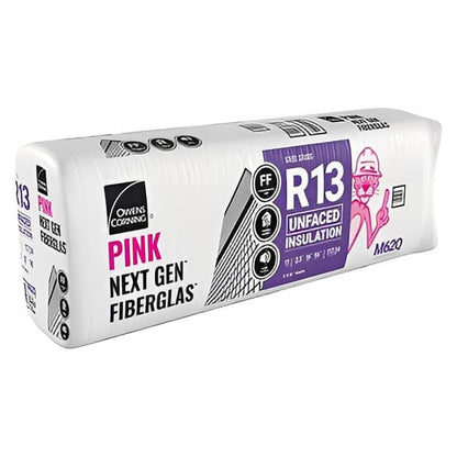 Owens Corning R-13 Unfaced Fiberglass Insulation Batts - All Sizes 3.5 in. x 16 in. x 96 in. (5 Bags) Fiberglass Insulation