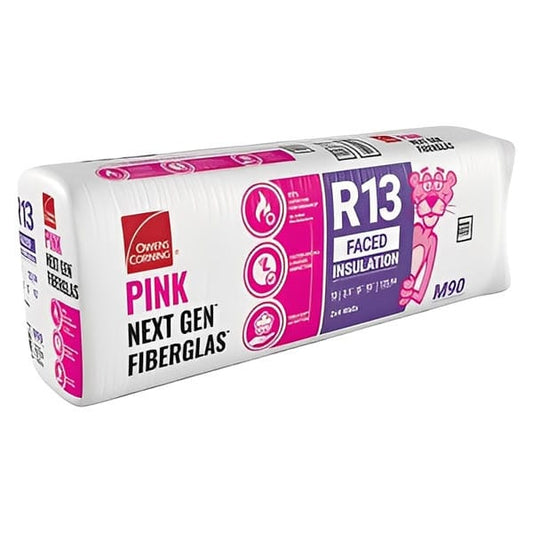 Owens Corning R-13 Kraft Faced Fiberglass Insulation Batts - All Sizes 3.5 in. x 15 in. x 93 in. (5 Bags) Fiberglass Insulation