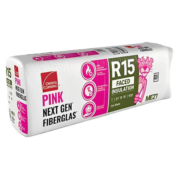 Owens Corning R-15 Kraft Faced Fiberglass Insulation Batt - All Sizes 3.5 in. x 15 in. x 93 in. (5 Bags) Fiberglass Insulation