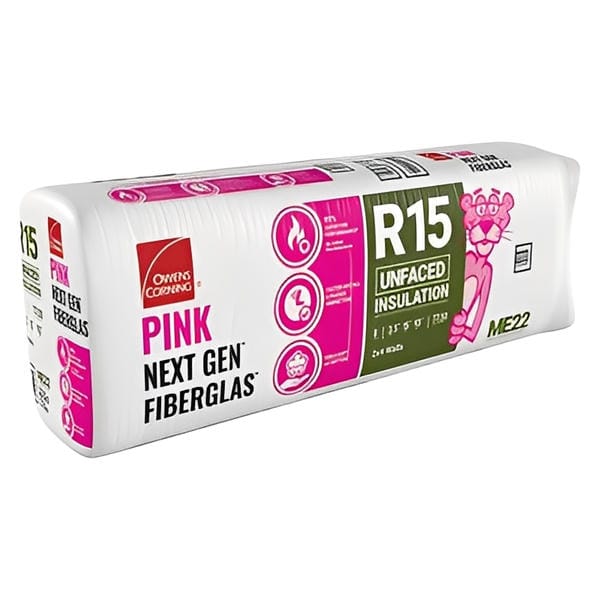 Owens Corning R-15 UnFaced Fiberglass Insulation Batts - All Sizes 3.5 in. x 15 in. x 93 in. (5 Bags) Fiberglass Insulation