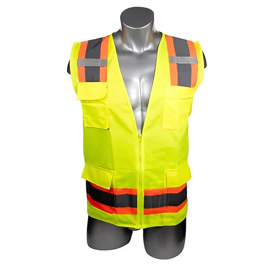 High Visibility Yellow Safety Surveyor Vest - All Sizes Tools and Workwear