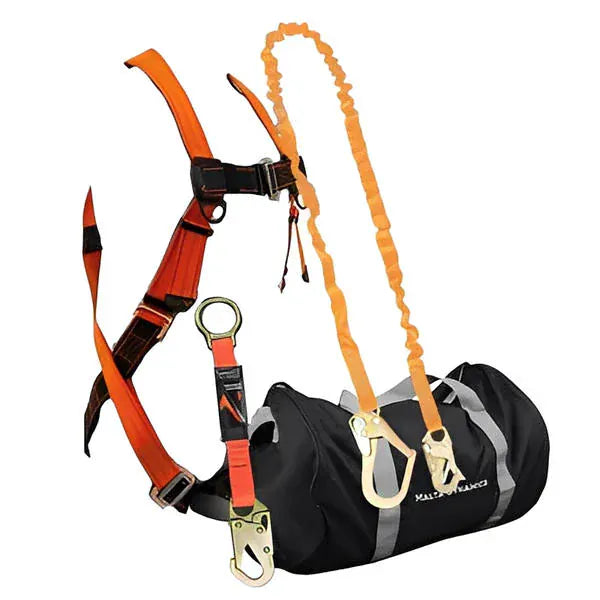 Safety Harness Kit with 6 ft Single Leg - All Styles Stretch Lanyard Tools and Workwear