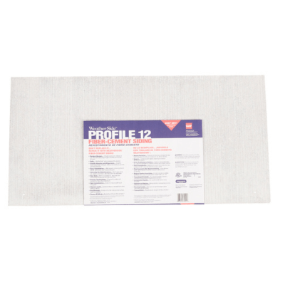 WeatherSide Fiber-Cement Siding Profile - 12" Shingle w/ Striated Surface - 12 in x 24 in (18 Shingles - Approx 33 Sq Ft)