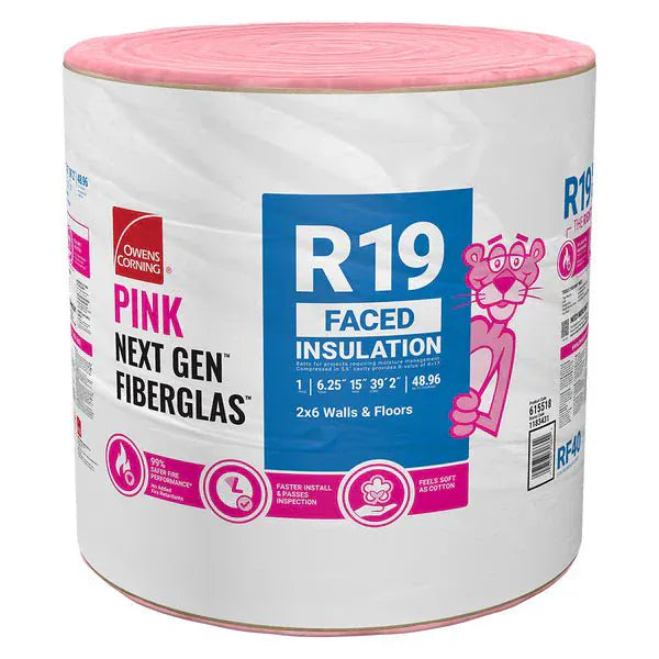 Owens Corning R-19 Kraft Faced Fiberglass Continuous Roll Insulation - All Sizes 6.25 in. x 15 in. x 470 in. (6 Rolls) Owens Corning Wood Framing Paperfaced