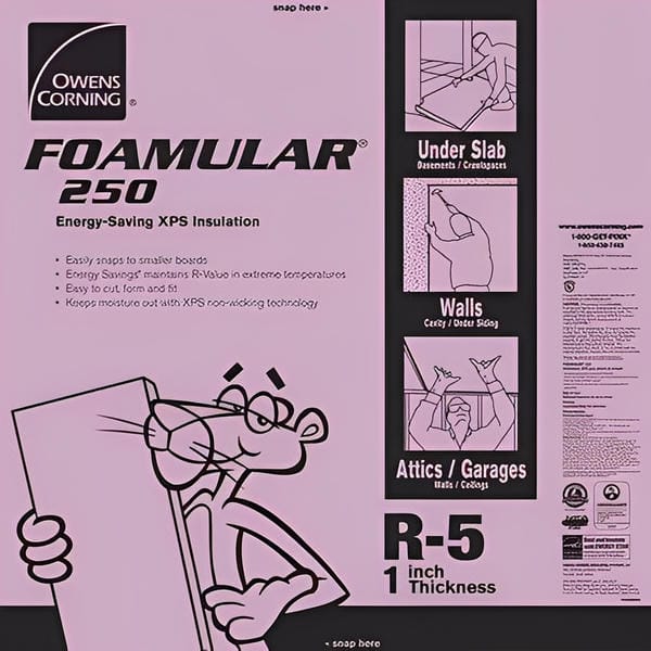 Owens Corning FOAMULAR 250 XPS Insulation Board - All Sizes 1 in XPS Boards