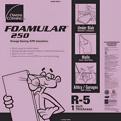 Owens Corning FOAMULAR 250 XPS Insulation Board - All Sizes 1 in XPS Boards