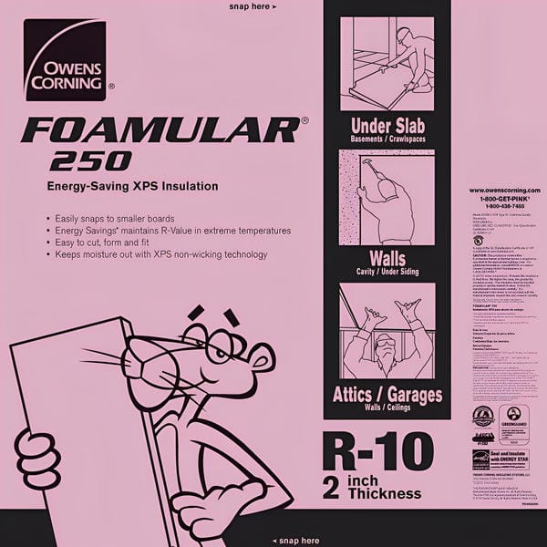 Owens Corning FOAMULAR 250 XPS Insulation Board - All Sizes 2 in XPS Boards