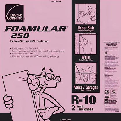 Owens Corning FOAMULAR 250 XPS Insulation Board - All Sizes 2 in XPS Boards