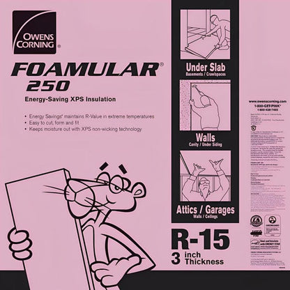 Owens Corning FOAMULAR 250 XPS Insulation Board - All Sizes 3 in XPS Boards