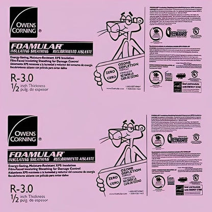 Owens Corning FOAMULAR 150 XPS 4ft x 8ft Insulation Board - All Sizes 0.5 in Owens Corning