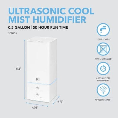 Perfect Aire 0.5 Gallon Ultrasonic Cool Mist Humidifier Shop Online