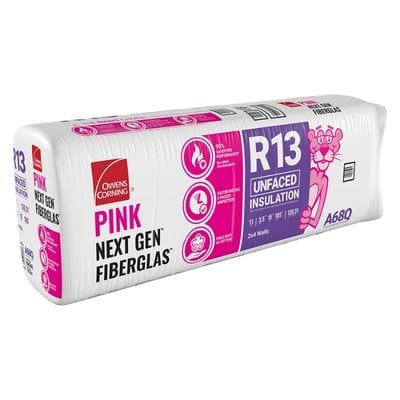 Owens Corning R-13 Unfaced Fiberglass Insulation Batts - All Sizes 3.5 in. x 15 in. x 105 in. (5 Bags) Owens Corning