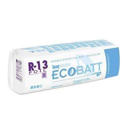 Knauf Ecobatt R-13 Foil Faced Fiberglass Insulation Batts - 3.5 in x 16 in x 96 in (5 Bags) Batts