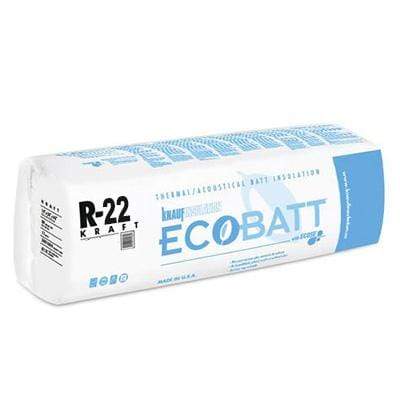 Knauf Ecobatt R-22 Kraft Faced Fiberglass Insulation Batts 6.5 in x 15 in x 48 in (5 Bags) Batts
