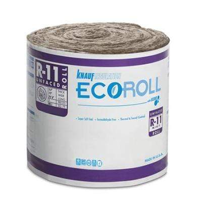 Knauf Ecoroll R-11 Unfaced Fiberglass Insulation Roll - All sizes Roll