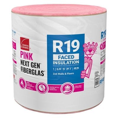 Owens Corning R-19 Kraft Faced Fiberglass Continuous Roll Insulation - All Sizes 6.25 in. x 15 in. x 470 in. (6 Rolls) Owens Corning Wood Framing Paperfaced