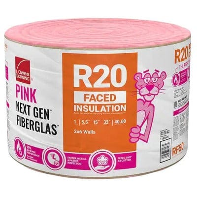 Owens Corning EcoTouch R20 Paperfaced Roll 5.5 in x 15 in x 384 (6 Rolls) Owens Corning Wood Framing Paperfaced