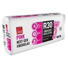 Load image into Gallery viewer, Owens Corning R-30 Unfaced Fiberglass Insulation Batts - All Sizes 10 in. x 24 in. x 48 in. (R30) (4 Bags) Owens Corning
